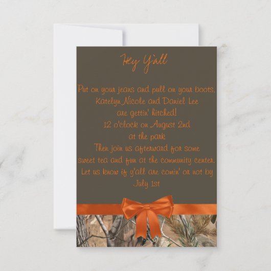 Camo Wedding Uitnodiging (Voorkant)