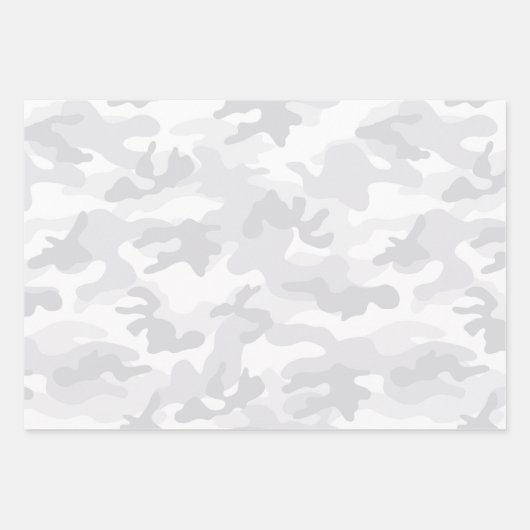 Camo White Grey Adventure Fun Inpakpapier Vel (Voorkant 3)