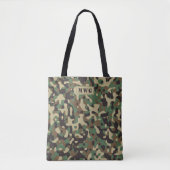 Camocamouflagepatroonmonogram initialen draagtas (Voorkant)