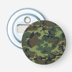 CAMOFLAUGE ARMY SOLDIER MILITAIR PATROON ONTWERP BUTTON FLESOPENER