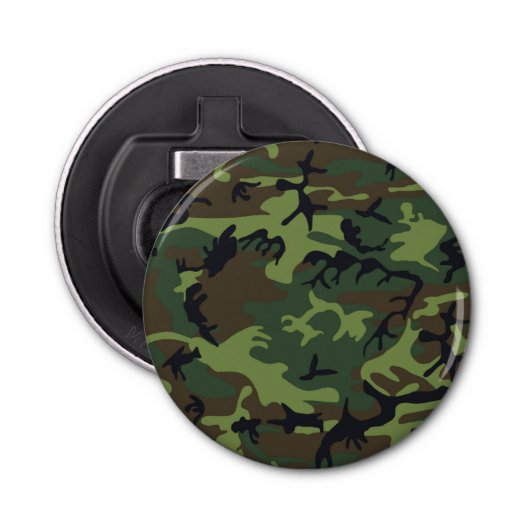 CAMOFLAUGE ARMY SOLDIER MILITAIR PATROON ONTWERP BUTTON FLESOPENER (Voorkant)