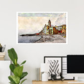 Camogli Beach, lg poster (Thuiskantoor)