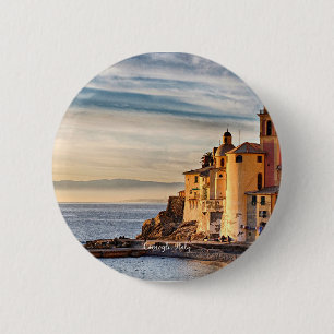 Camogli, schilderachtig foto van Italië Ronde Button 5,7 Cm