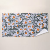 Camomile field seamless pattern on gray background (Serviette de bain)