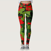 Camorode en groene smog leggings (Voorkant)