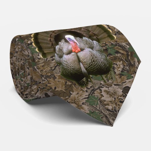 CamoTurkey Front Uitzicht Stropdas (Opgerold)