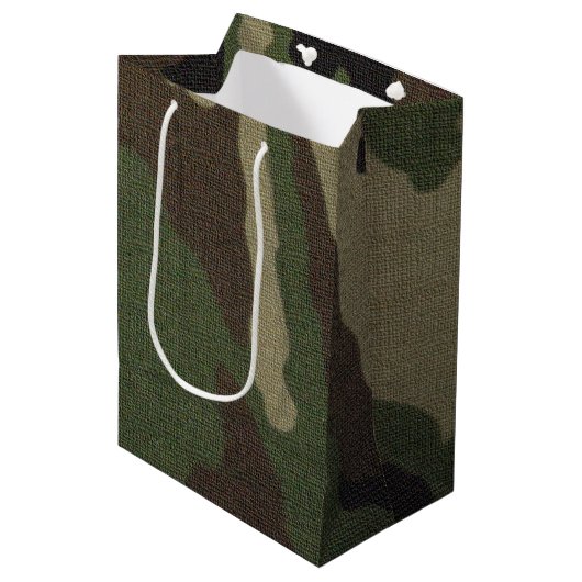 Camouflage 1 medium cadeauzakje (Voorkant Gekanteld)