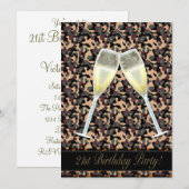 Camouflage 21e anniversaire de fête Invitation (Devant / Derrière)