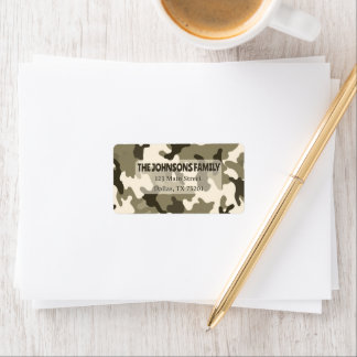 Camouflage Aards Bruin & Tan Retouradreslabel Etiket