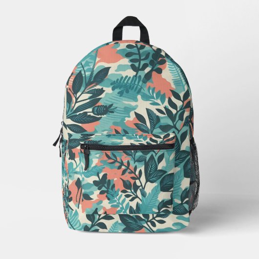 Camouflage Abstracte bladeren Bedrukte Rugzak (Voorkant)