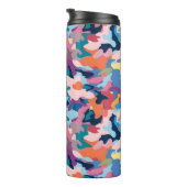 Camouflage Abstracte kleuren Thermosbeker (Geroteerd rechts)