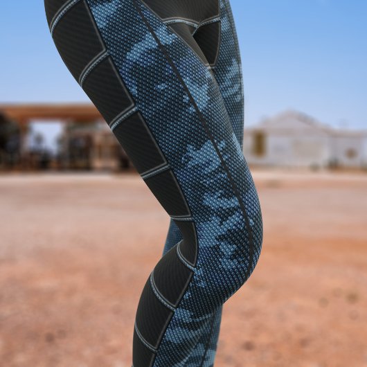 Camouflage Action Cosplay Bleu Costume Leggings