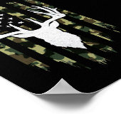 Camouflage American Flag Deer Hunting Poster (Hoek)