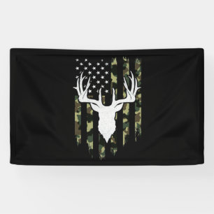 Camouflage American Flag Deer Hunting Spandoek