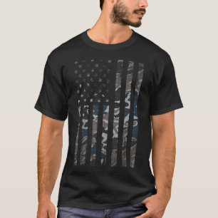 Camouflage Amerikaanse vlag Camo Militaire 4 juli T-shirt