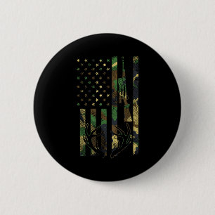 Camouflage Amerikaanse vlag geweer hertengewei jac Ronde Button 5,7 Cm