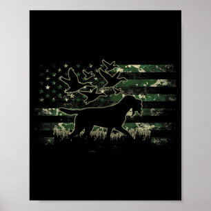 Camouflage Amerikaanse Vlag Jachthond voor Wilde E Poster