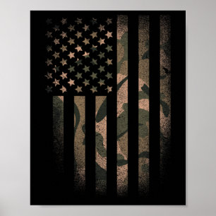 Camouflage Amerikaanse vlag VS Militaire Tactische Poster