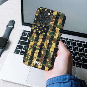 Camouflage Amerikaanse Vlag,VS,Patriottisch,Groen, iPhone 13 Pro Hoesje