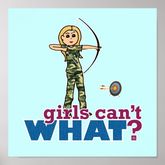 Camouflage Archery Girl - Blonde Poster (Voorkant)
