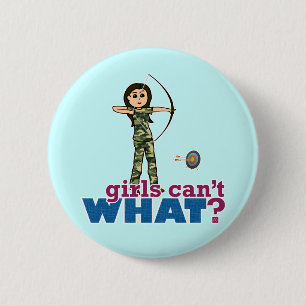 Camouflage Archery Girl - Light Ronde Button 5,7 Cm