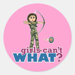 Camouflage Archery Girl - Light Ronde Sticker