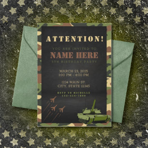 Camouflage Army Green Brown Verjaardag Kaart