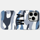 Camouflage Army Monogram Blauw Case-Mate iPhone Case (Achterkant (horizontaal))