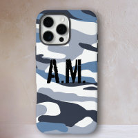 Camouflage Army Monogram Blauw