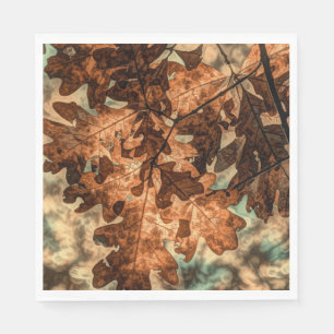 camouflage Autumn Leaves Oranje Herfst Foliage Servet