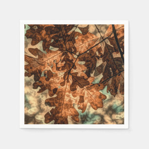 camouflage Autumn Leaves Oranje Herfst Foliage Servetten