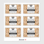 🧔‍♂️ Camouflage baardolie etiketten met ingrediën Sticker (Vel)