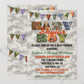 Camouflage Baby Boy Baby Shower Invitations (Devant / Derrière)