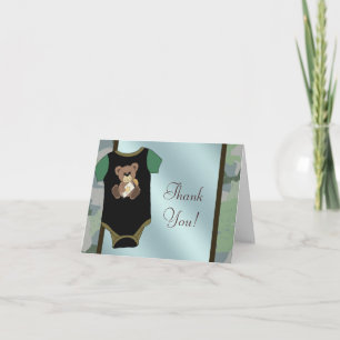 Camouflage Baby Jongens Baby Shower Bedankkaartjes Bedankkaart