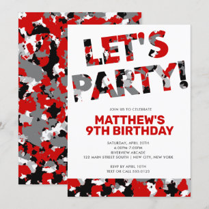 Camouflage Birthday, Laten we de Rode Zwarte Camo  Kaart