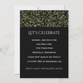 Camouflage & Black Graduation Party Invitation Kaart (Achterkant)