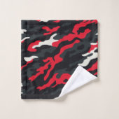 Camouflage blanc gris rouge Motif Camo (Gant de toilette)