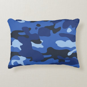 Camouflage Blauw Camo Legerpatroon Accent Kussen