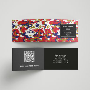 Camouflage, Blauw Wit Rood Goud, Militair, Leger Visitekaartjes