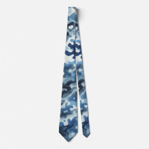 camouflage Blauwe stropdas