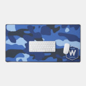 Camouflage bleu Camo Motif de l'armée Monogramme (Clavier et souris)