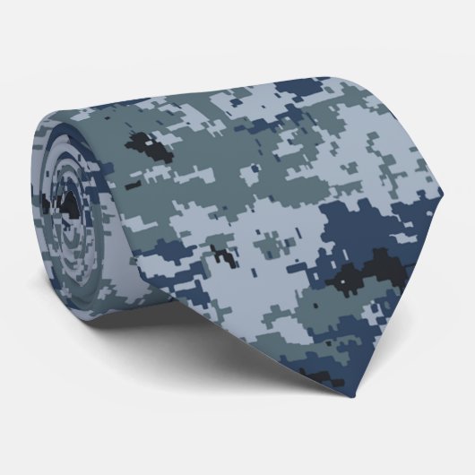 Camouflage bleu Cravate masculine (Roulé)