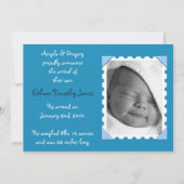 Camouflage bleu Faire-part de naissance bébé garço (Dos)