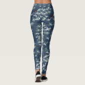 Camouflage bleu vert/Brown Leggings pour femmes (Dos)