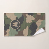 Camouflage Bois Camo Kaki Tan Noir Monogramme (Serviette à main)