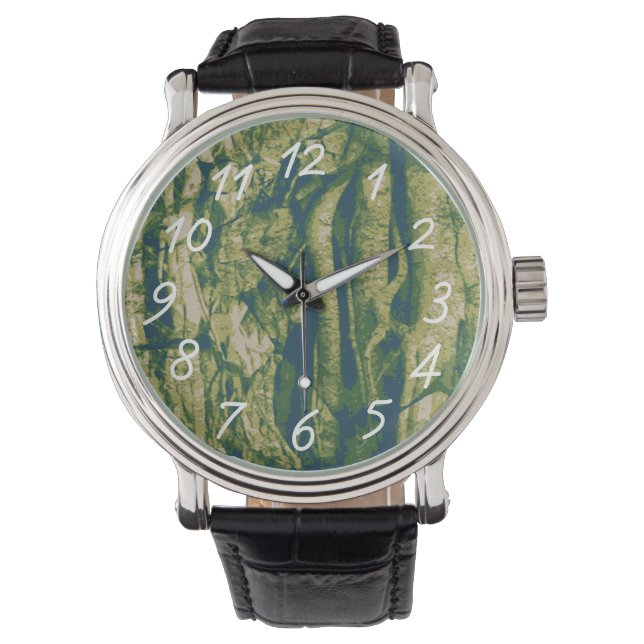 Camouflage boomschors horloge (Voorkant)
