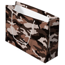 Camouflage Brown Grand sac cadeau