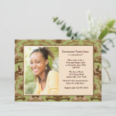 Camouflage Bruin Fotouitnodiging Kaart (Staand voorkant)