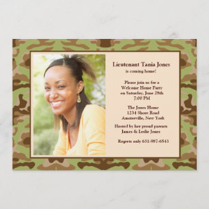 Camouflage Bruin Fotouitnodiging Kaart