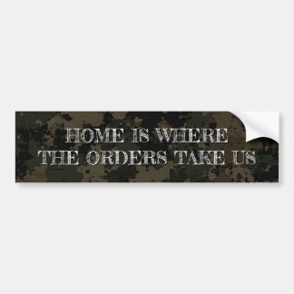 Camouflage Bumpersticker met bemoedigende boodscha